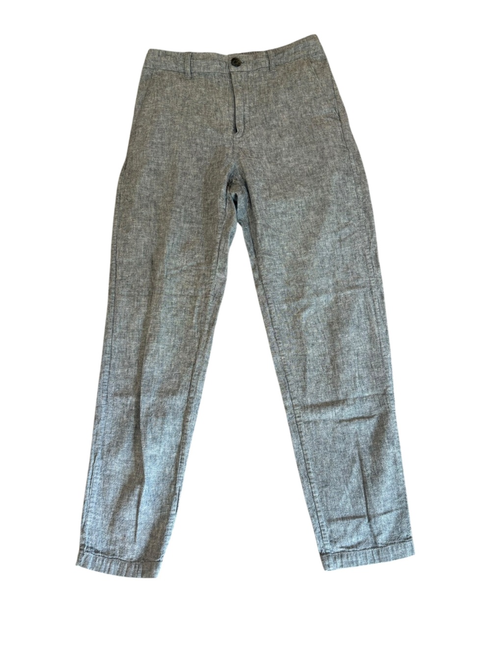 Uniqlo Linen Cotton Blend Tapered Trouser Pants Gray Womens Size XS
